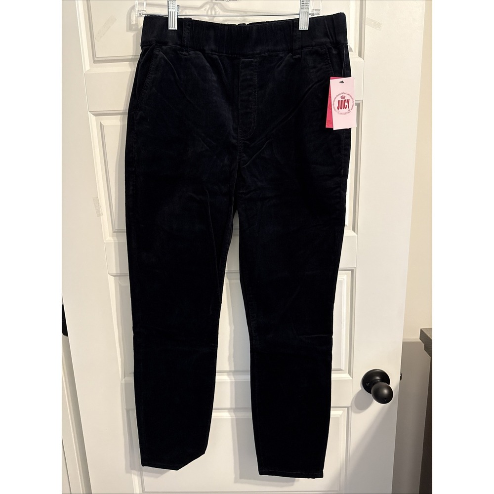 Juicy Couture‎ Black California Skinny Pants Corduroy Women's Size 12 NWT